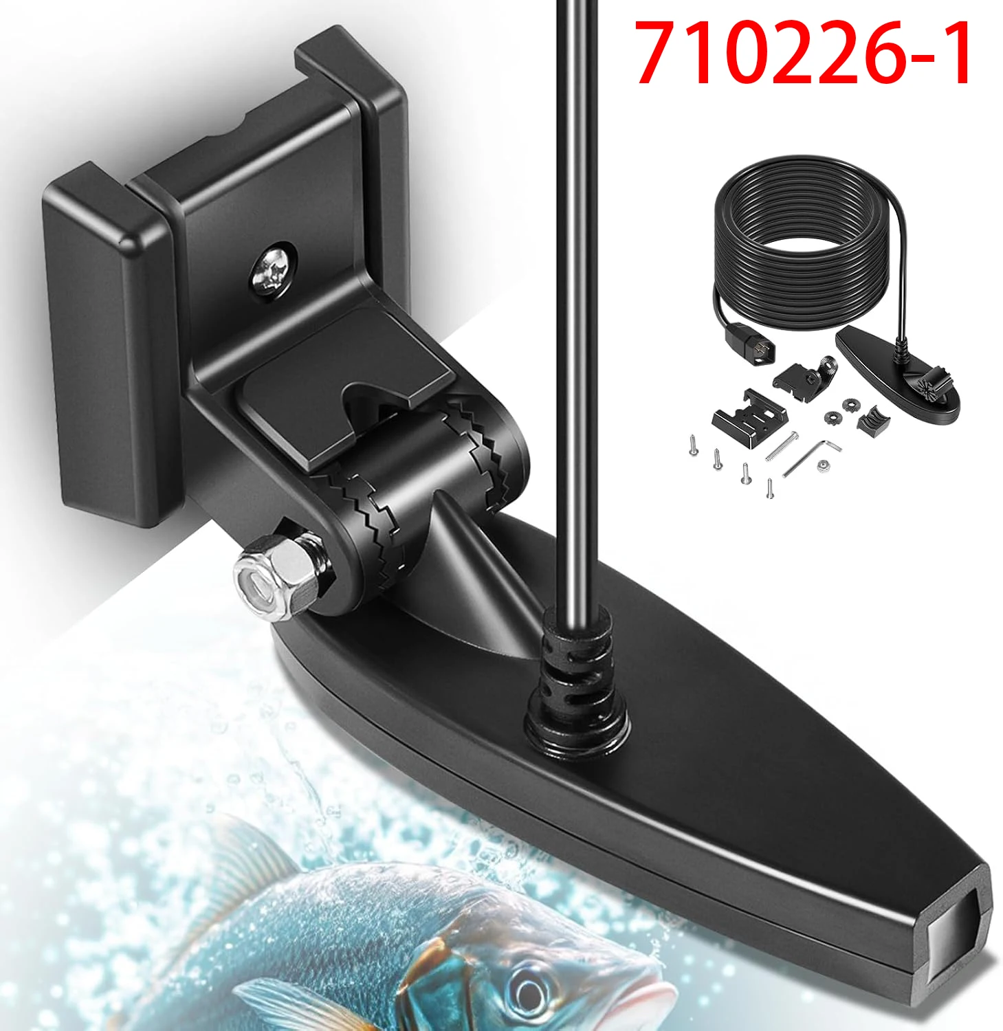MX 710226-1 XNT 9 DI T Transom Mount Transducer with Dual Beam Sonar and Down Imaging - 200/455 kHz, for Humminbird Transom