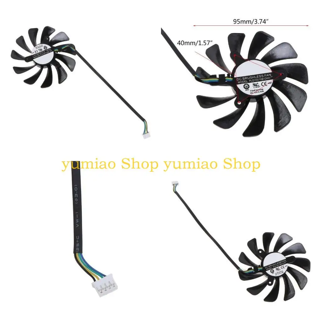 

587B 95MM Graphics Card Cooling Fan XY-D10015SH 4Pin 12V Cooler for MMSI GeForce