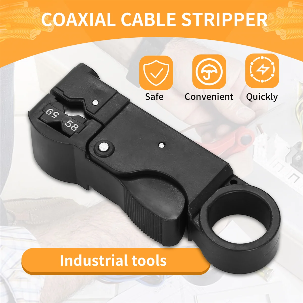 

ABLK Coax Cable Stripper 3-Blade for RG58/59/62/3c/4c cables