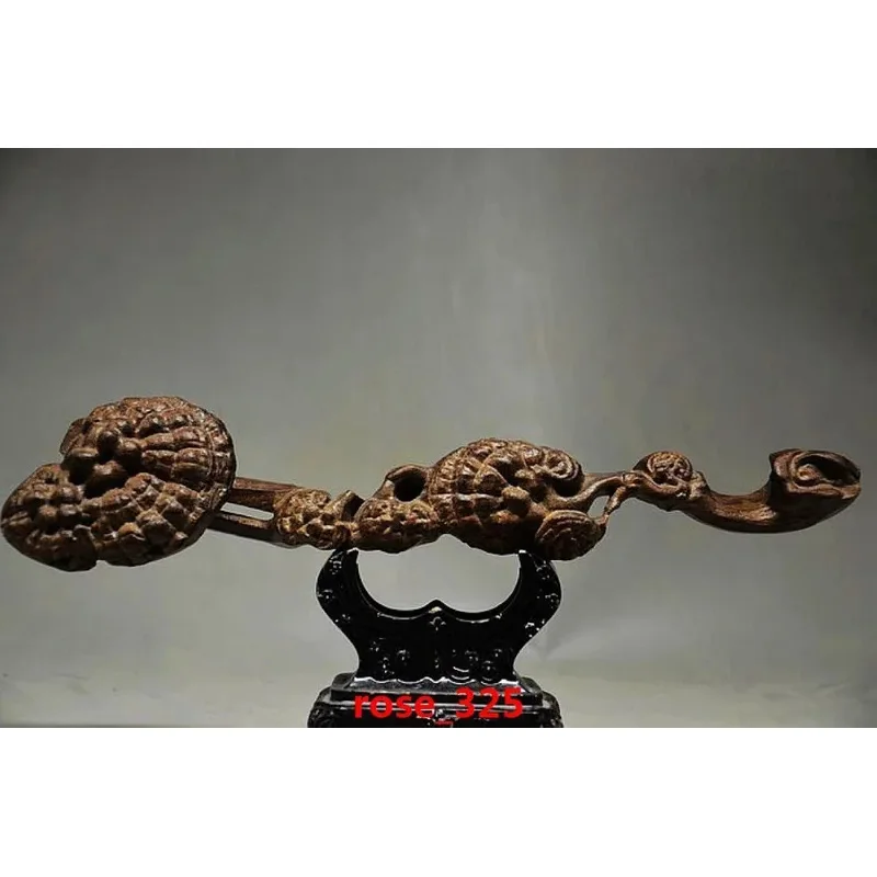 Home Decor COLLECTIBLE CHINESE AGARWOOD HAND CARVED GANODERMA RUYI STATUES