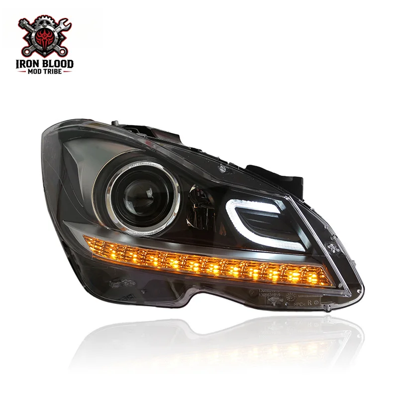 Suitable for Mercedes-Benz C-Class W204 Headlight Assembly Modification Daytime Running Light Turn Signal LED Lens