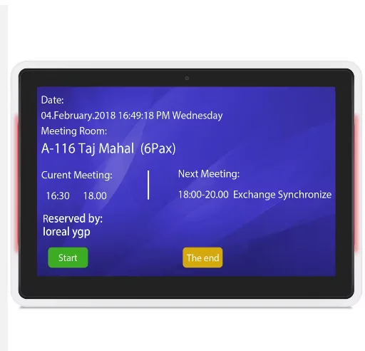 Meeting Room Android Interactive Touch Screen Poe Wall Mount Display Lcd Monitor Adjustable Led Lighting bar Conference Tablet
