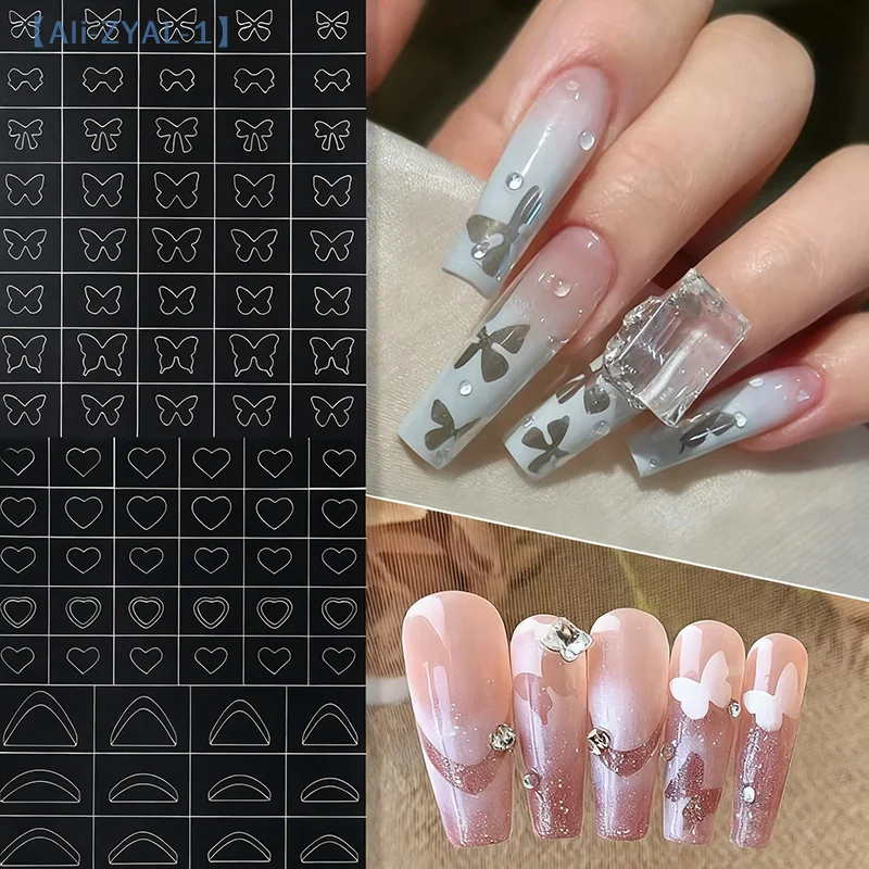 

【ZYAL-1】Nail Art Hollow Out Sticker Star Butterfly Love Adhesive Template Stamp Stickers Nail Art Decoration Sticker Nail Charm