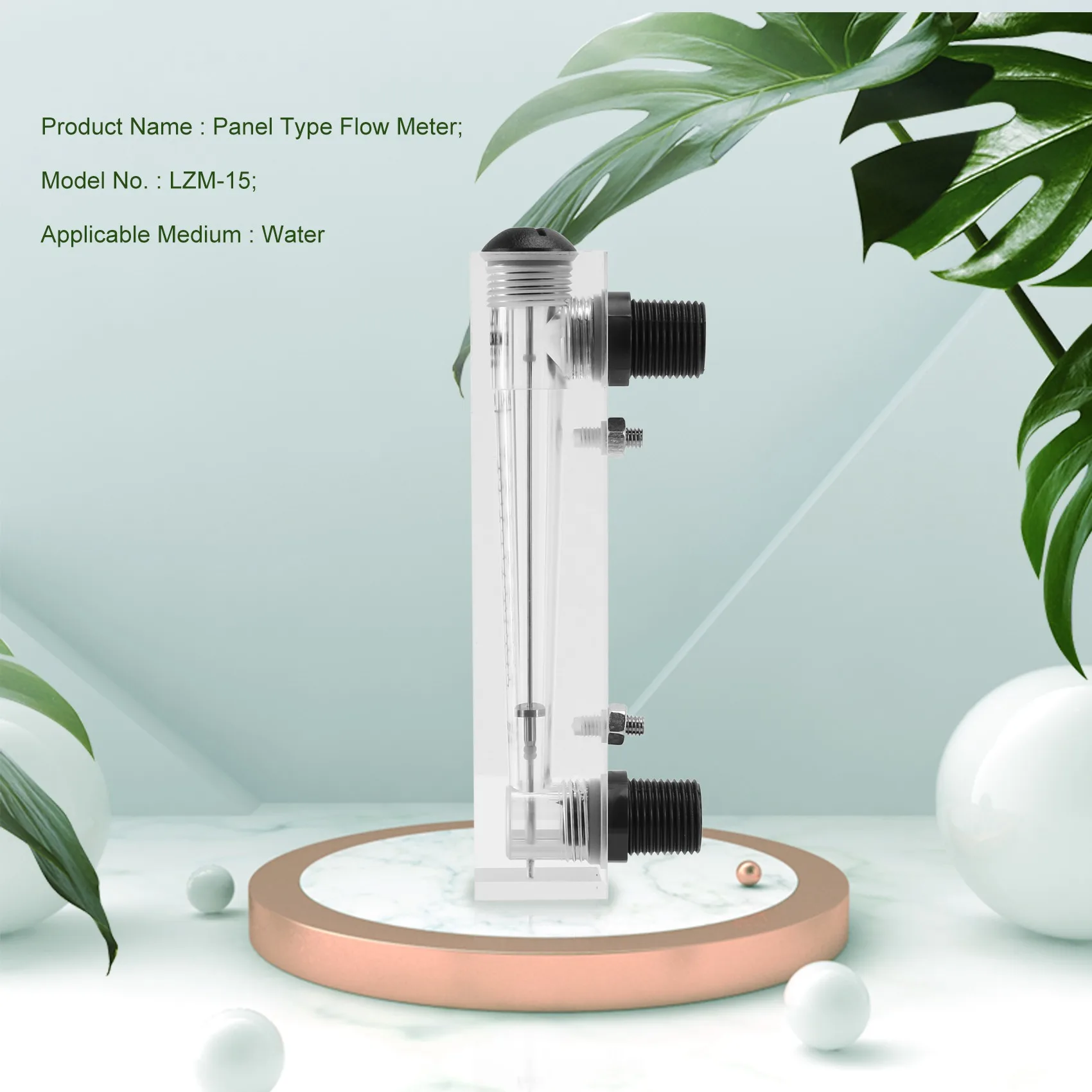 Bouton réglable noir 0.1-type de panneau GPM LZM-15 de débitmètre d'eau