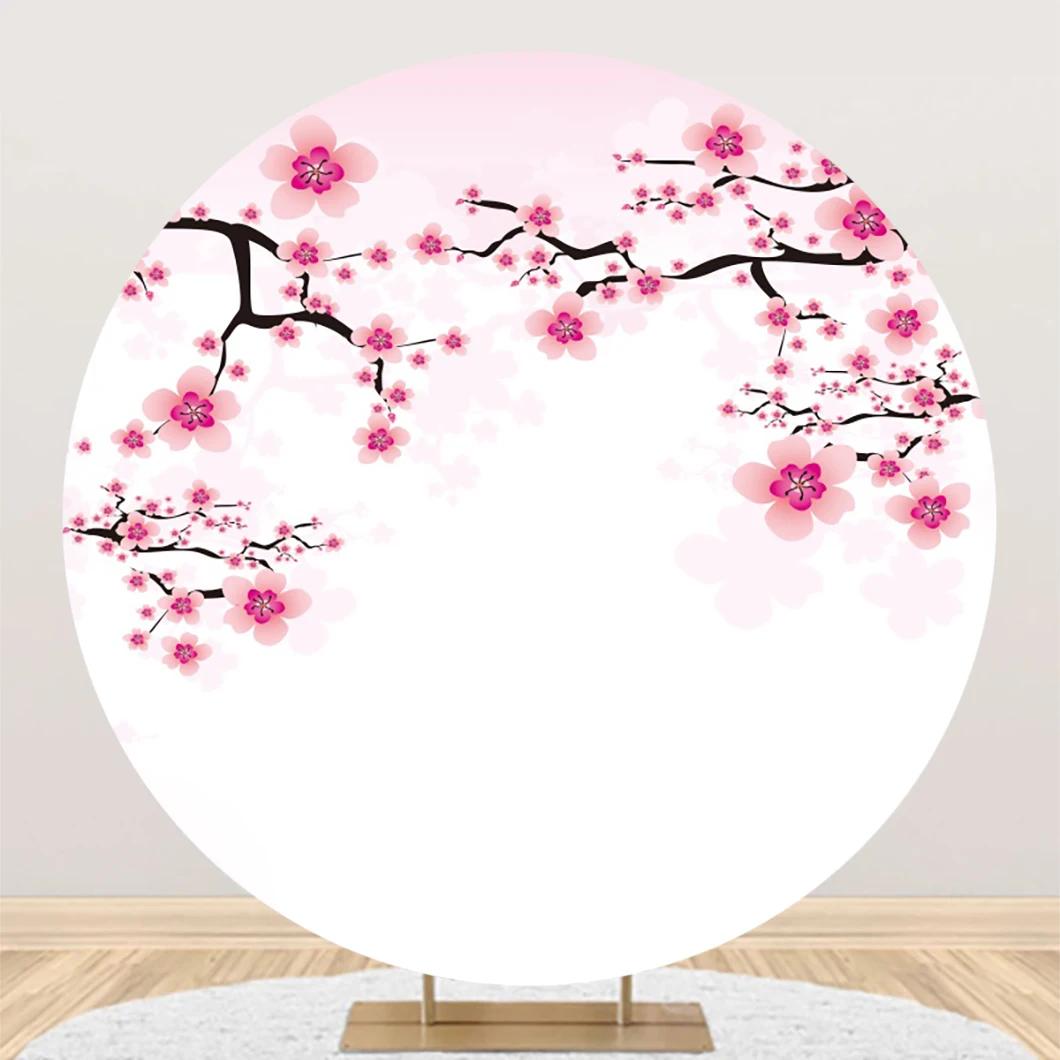 

Laeacco Dreamy Pink Watercolor Plum Blossom Round Background Valentine Lovers Baby Shower Girls Portrait Photography Backdrop