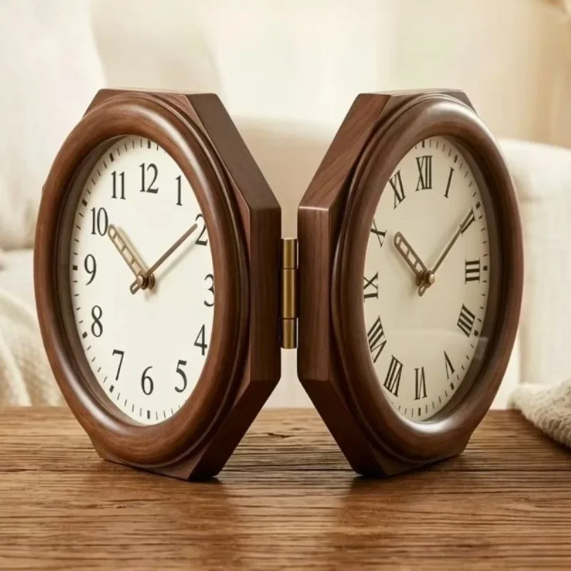 Wooden Wall Clock Retro Luxury Hanging Clocks Northern Europe Style Household Wall Clocks Living Room Furniture Accessories