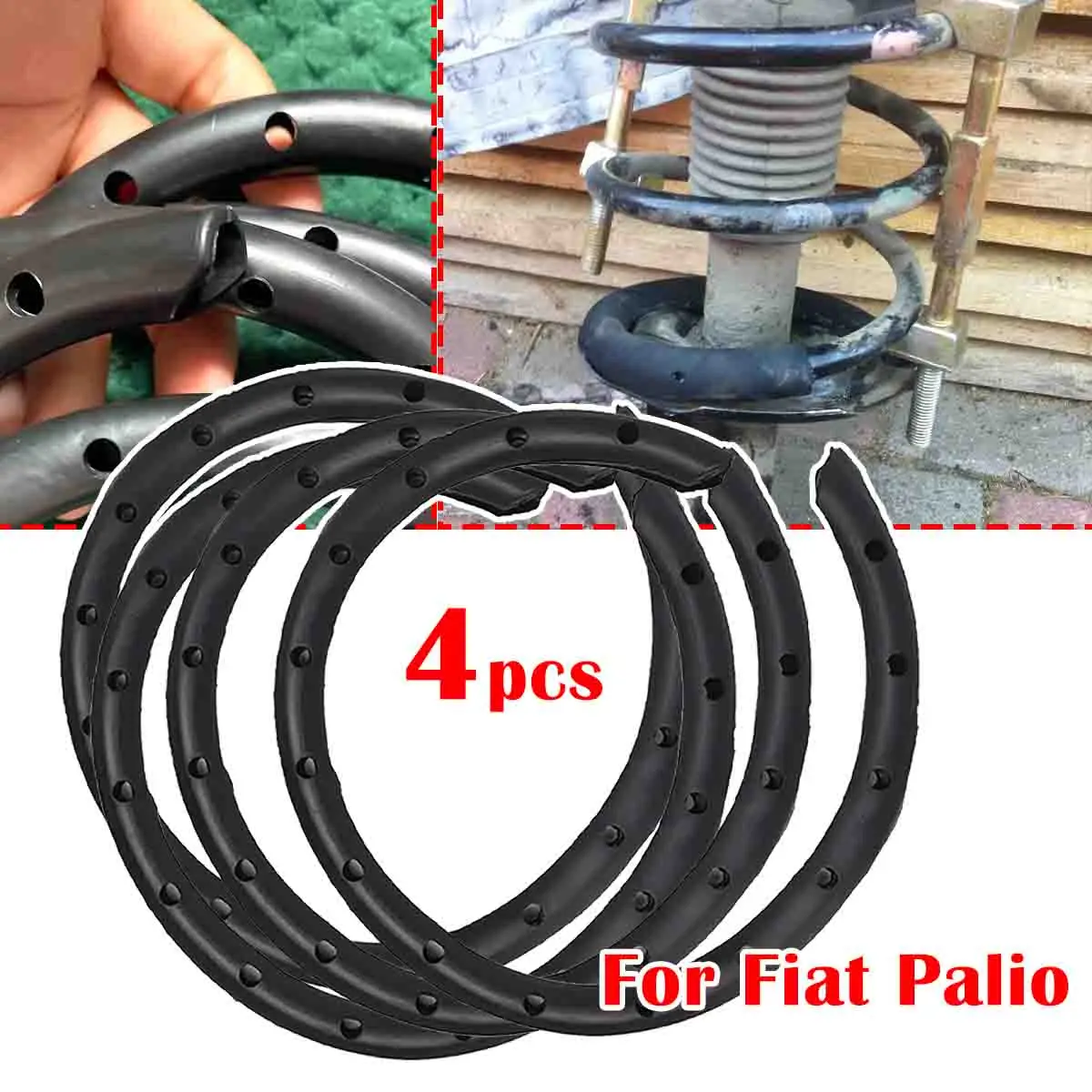 4 piezas de resortes helicoidales de goma para Fiat Palio, amortiguador delantero y trasero, kit de protección de suspensión inferior, piezas de repuesto universales para automóvil.
