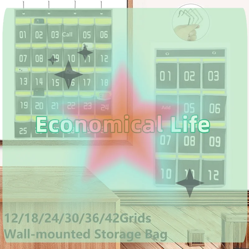 Home Office Phone Number - Wall Mounted Numbered Storage Hanging Bag