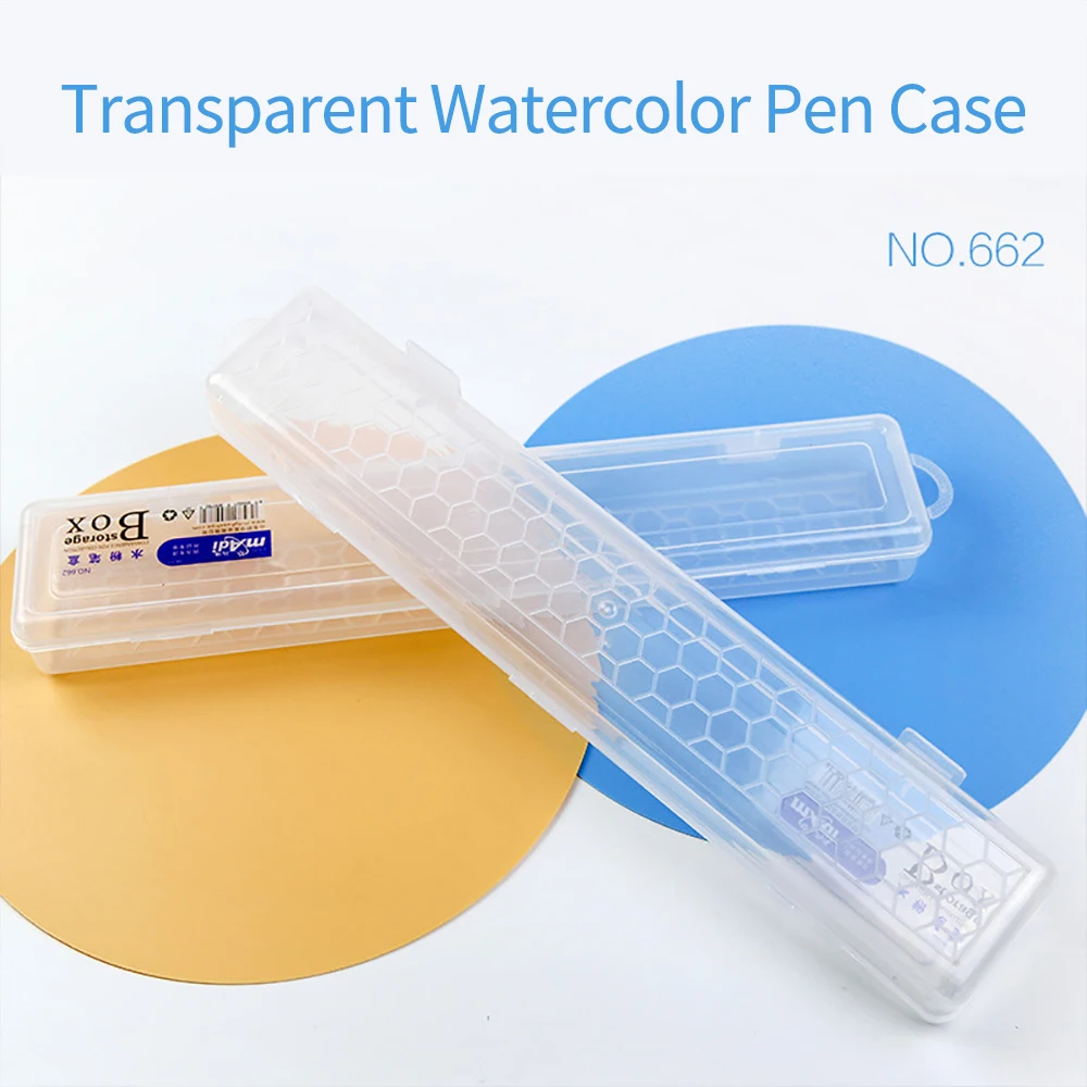 Painting Pencils Box Drawing Brush Storage Case 33x7x3.5cm Plastic Watercolour Pen Container Drawing Tool Organizer