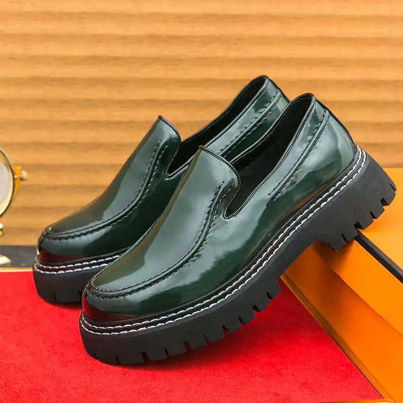 

Блестящие лоферы на блочном каблуке, повседневные кроссовки высшего качества, женская обувь с круглым носком, спортивная роскошная верхняя часть для фитнеса, беговая обувь