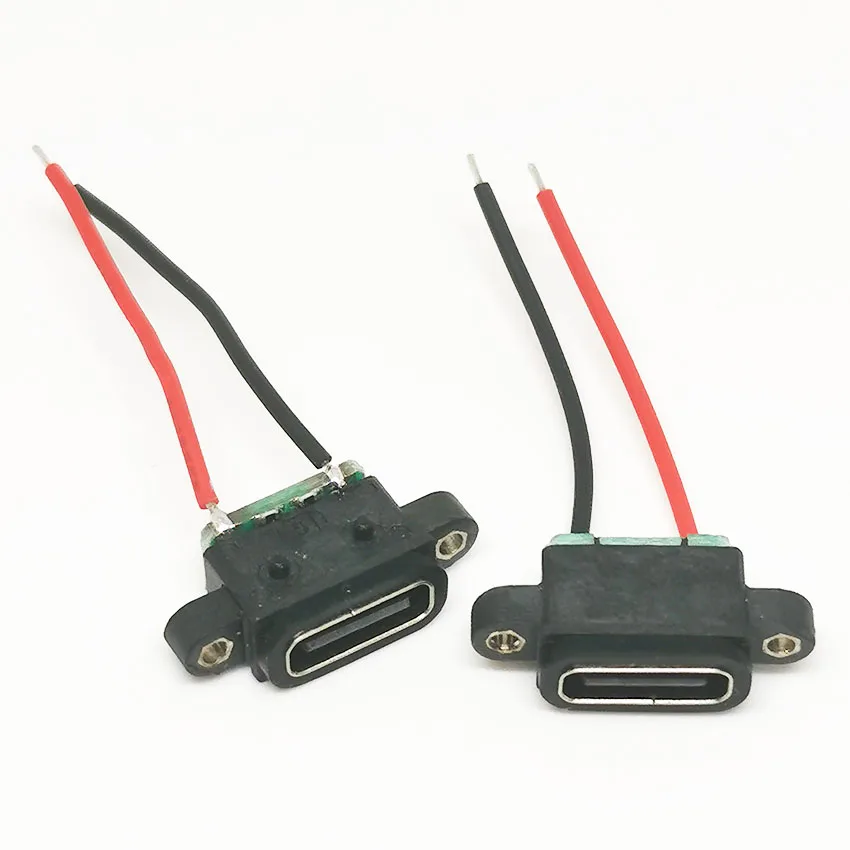 

1pcs USB C Type 2P Waterproof Connector female base Female Socket Charging Interface With Welding Wire MX1.25 PH2.0 XH2.54 port