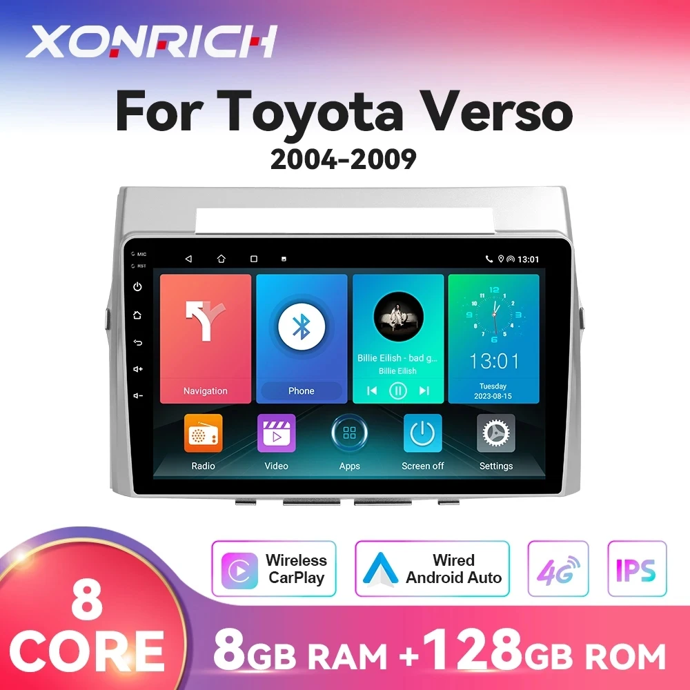 Wireless Carplay Autoradio For Toyota Verso Corolla 2004-2009 2006 4G 2din GPS Car Radio Multimedia Android Auto Stereo 128GB