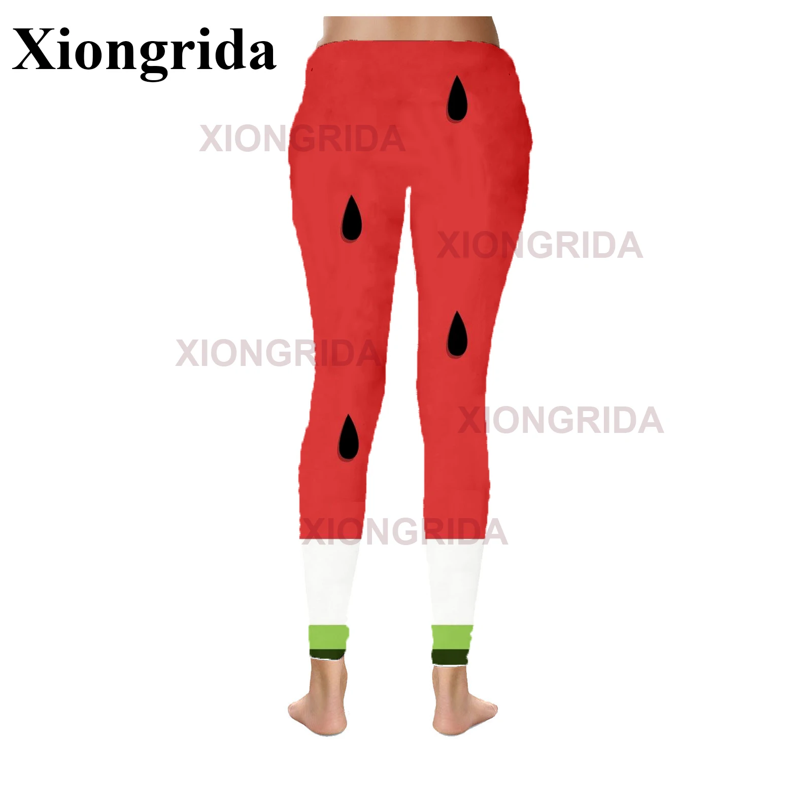 Leggings con Estampado de sandía para mujer, pantalones con estampado 3D, mallas deportivas ajustadas elásticas, parte inferior de Fitness, S-4XL