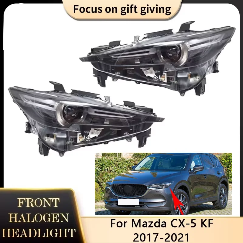 For Mazda CX-5 CX5 KF 2017 2018 2019 2020 2021 Front Headlights Assembly Halogen Fog Light Lamp Warning Clear Lens Accessorie