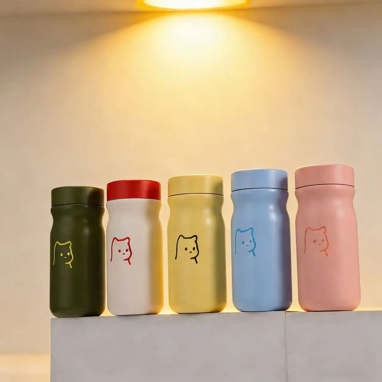 320ml Mini Insulated Cup Stainless Steel Cups Girls High-Looking Water Cup Student School Cartoon Simple Drinking Bottle Gift