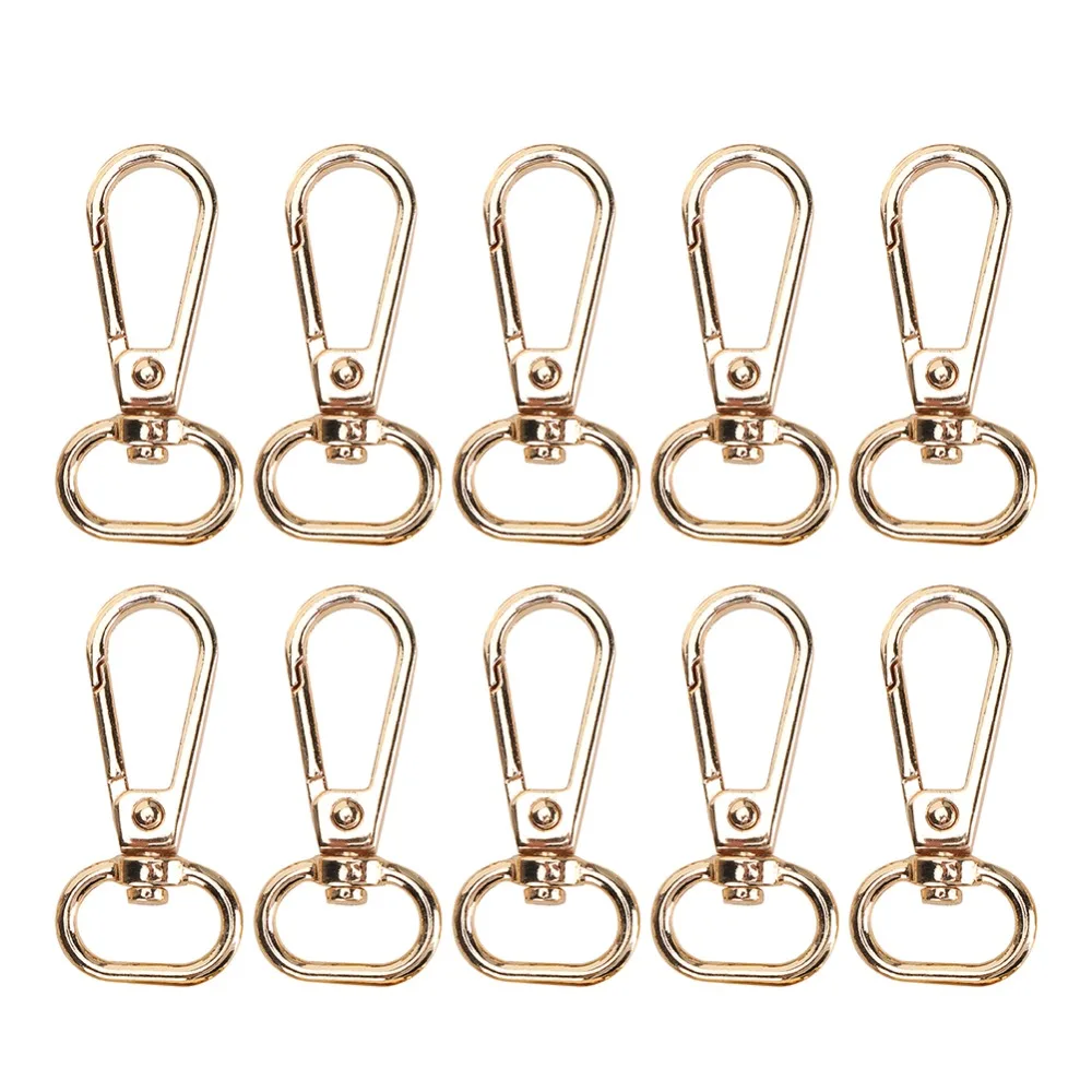 10pcs Durable 20mm Lobster Clasp Hooks Trigger Snap Swivel Design Keychain Clips Oval Ring Swivel Snap Hooks DIY Accessory