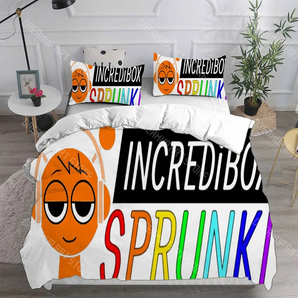 3D Printed Sprunki Game Incredibox Bedding Set for Boys Girls Duvet Cover Twin Queen King Full Single Double Sizes