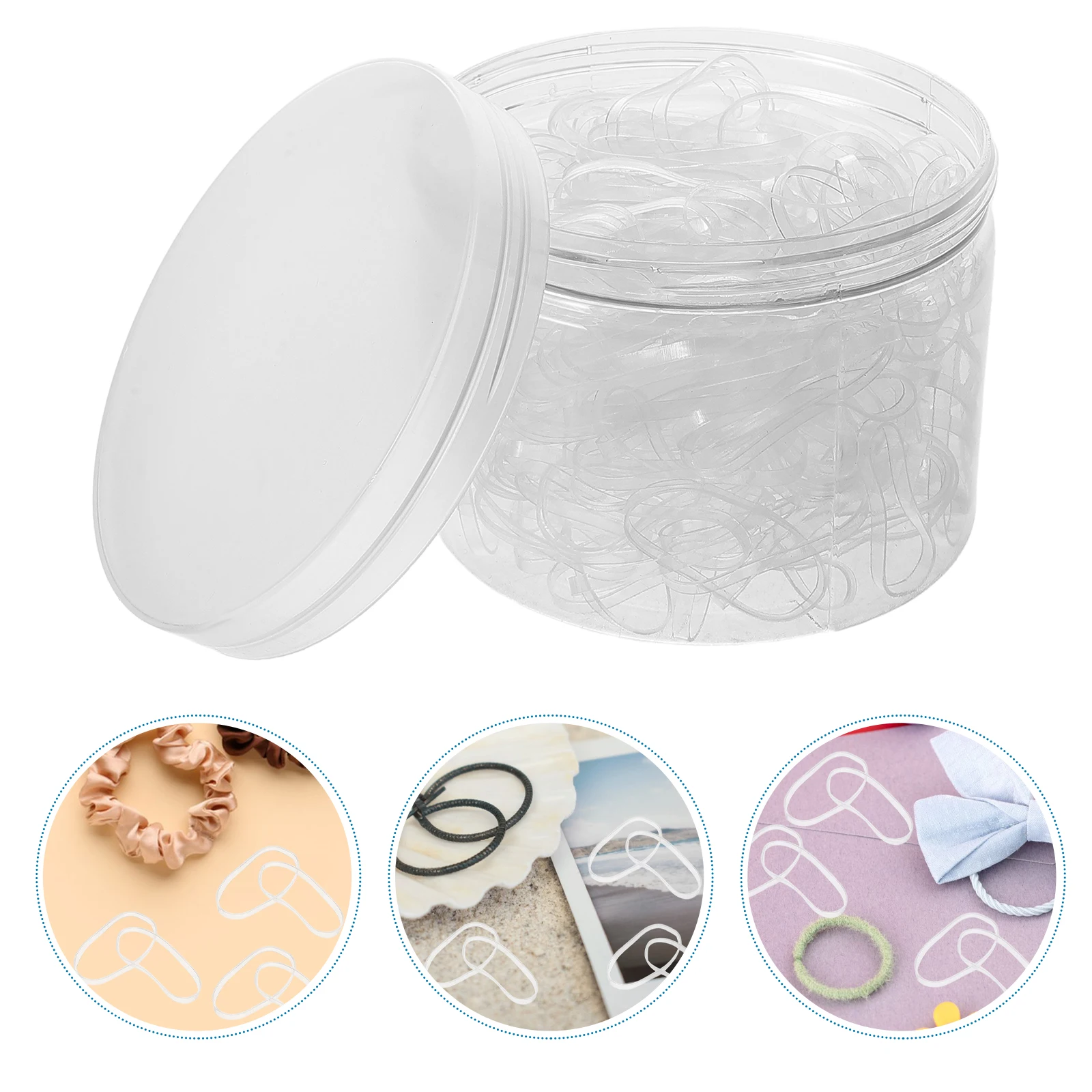 

300 Pcs Transparent Rubber Band Elastic Hair Ties Clear Mini Disposable Elastics Children Bands Plastic Cords Baby