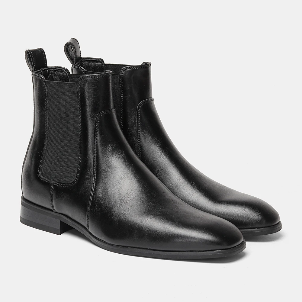Chelsea-Stiefel für Herren, Knöchelhohe Stiefel, Elastische Seitenstiefel für Männer, Gummisohle, Polyesterfutter – Detail 9