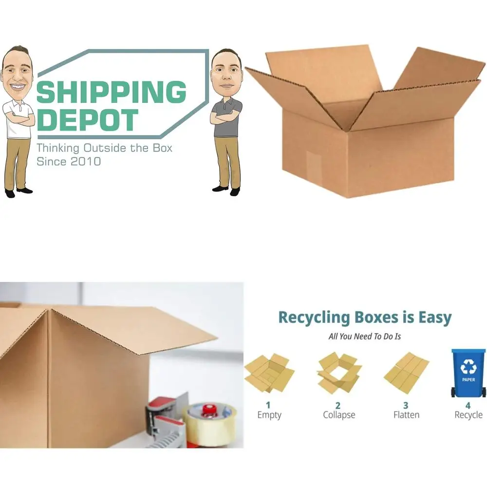 

100-Pack 8x8x4 Inch Corrugated Cardboard Boxes for Shipping, Packing, and Moving