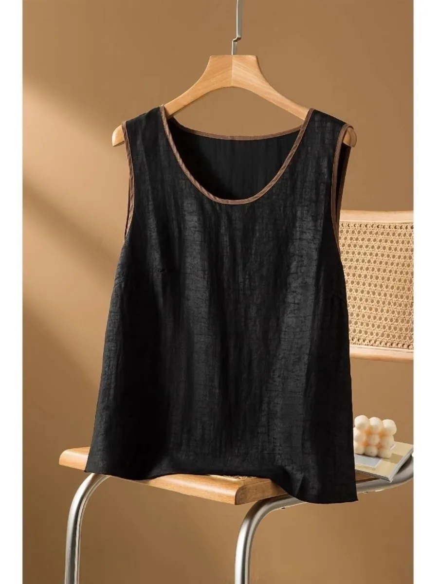 

Silk No-Sve Vest Women's Chinese Sle round Ne Gown Thin Loose Fit Summer Faion Traditional Cloud Silk Tube Top