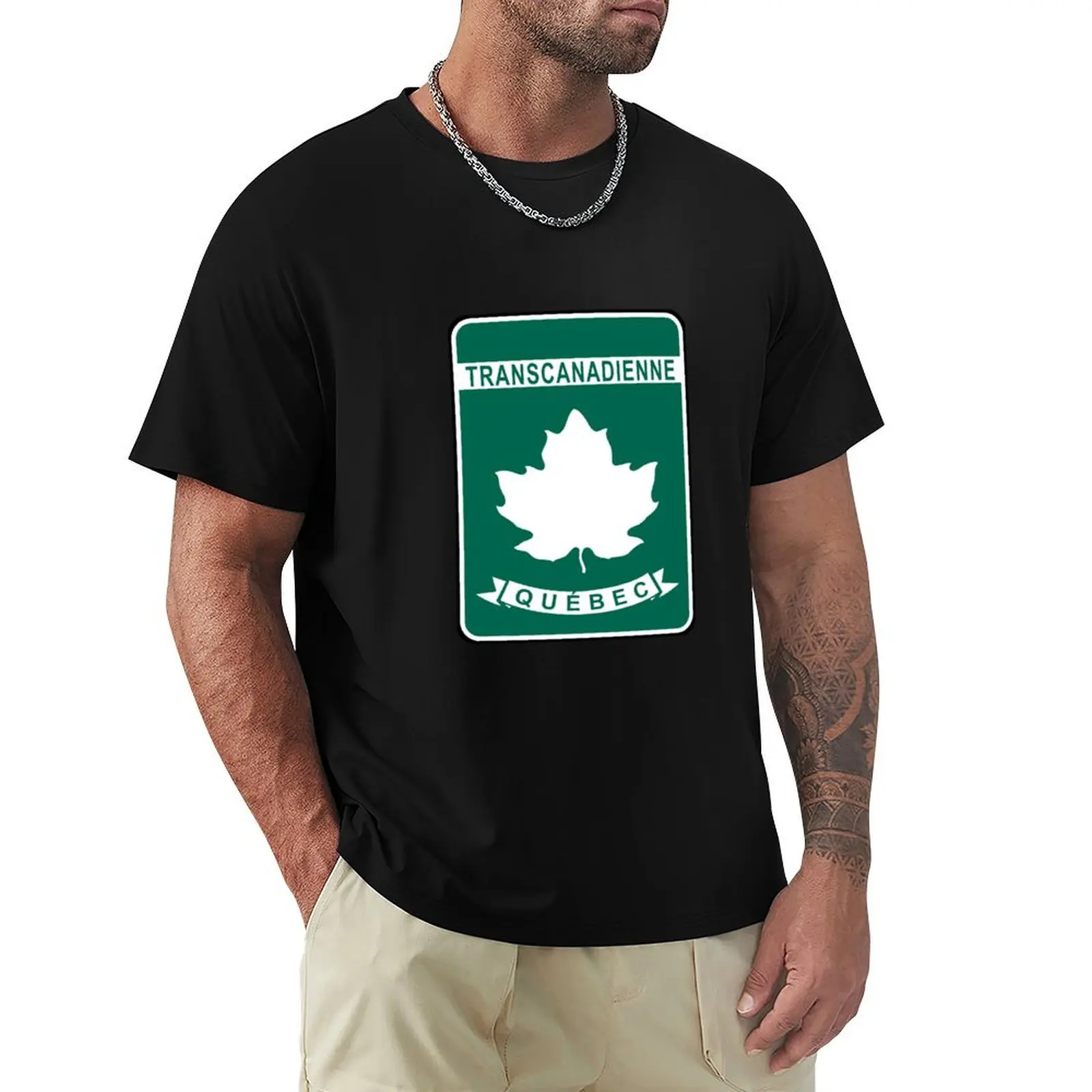 Quebec Trans-Canada Highway (TCH) Canada Highway Shield Sign T-Shirt High Elasticity Sports Tee Shirt