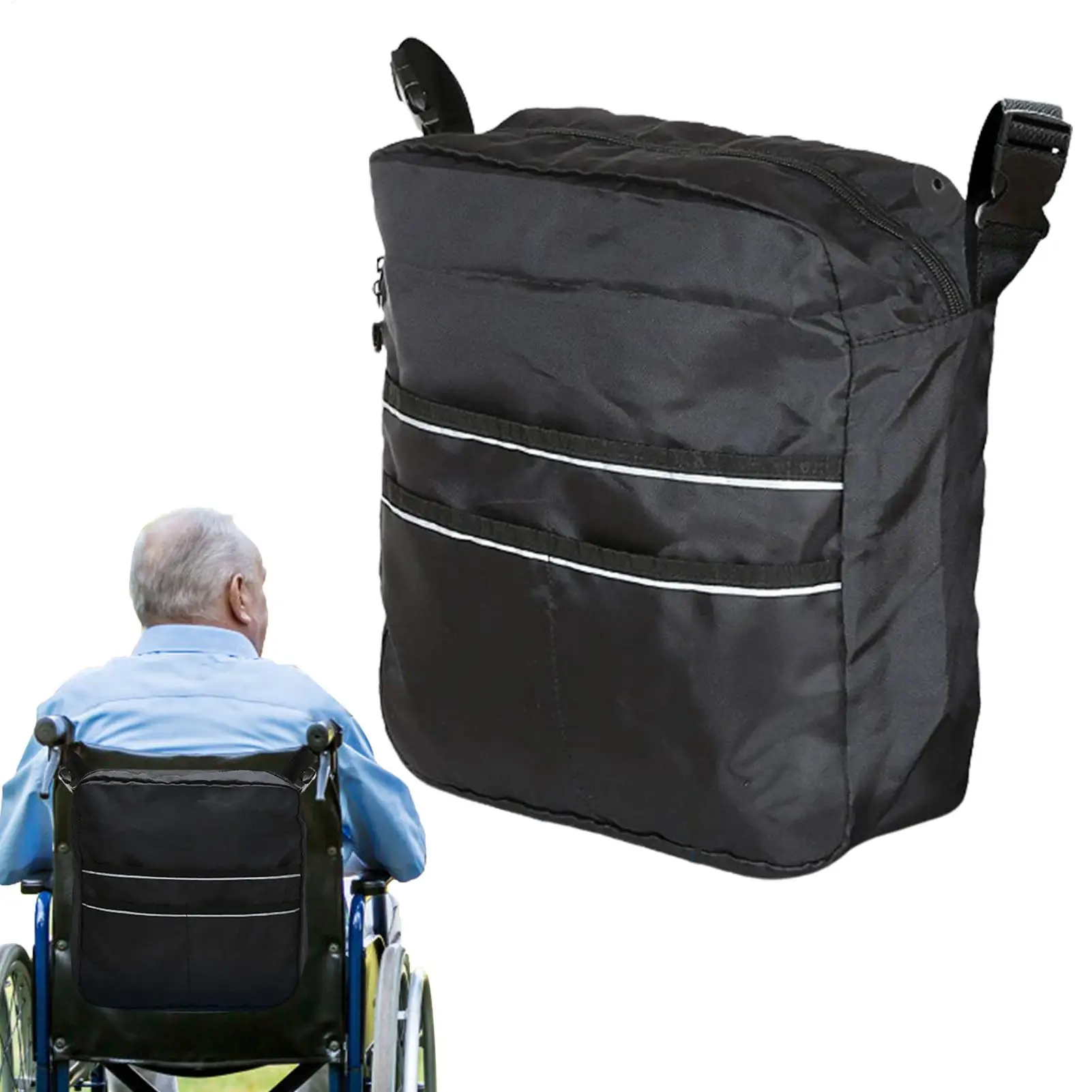 Chair Back Storage Bag Portable Electric Wheelchair Scooter Hanging Bag Large Tote Accessory for Seniors Adults Kids