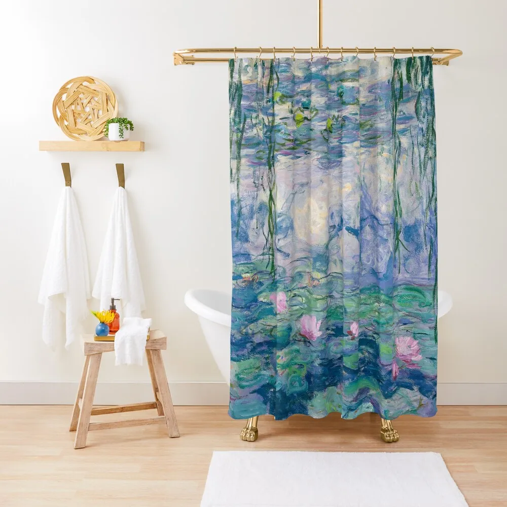 

Water Lilies Claude Monet Fine Art Shower Curtain Washable Waterproof Fabric Shower In The Bathroom Curtain