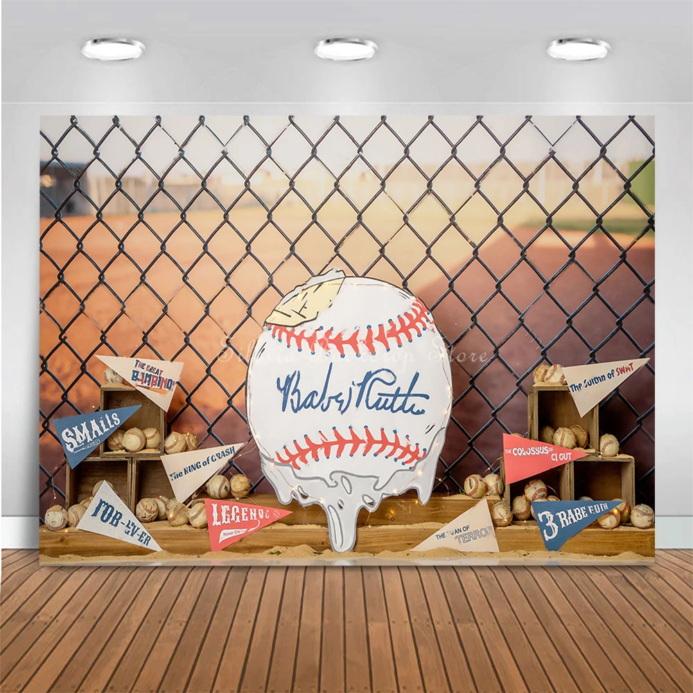 Summer Sandlot Photo Background per Baseball Sport Photography fondale Cloth Boy 1st Birthday Cake Smash Photo Studio puntelli