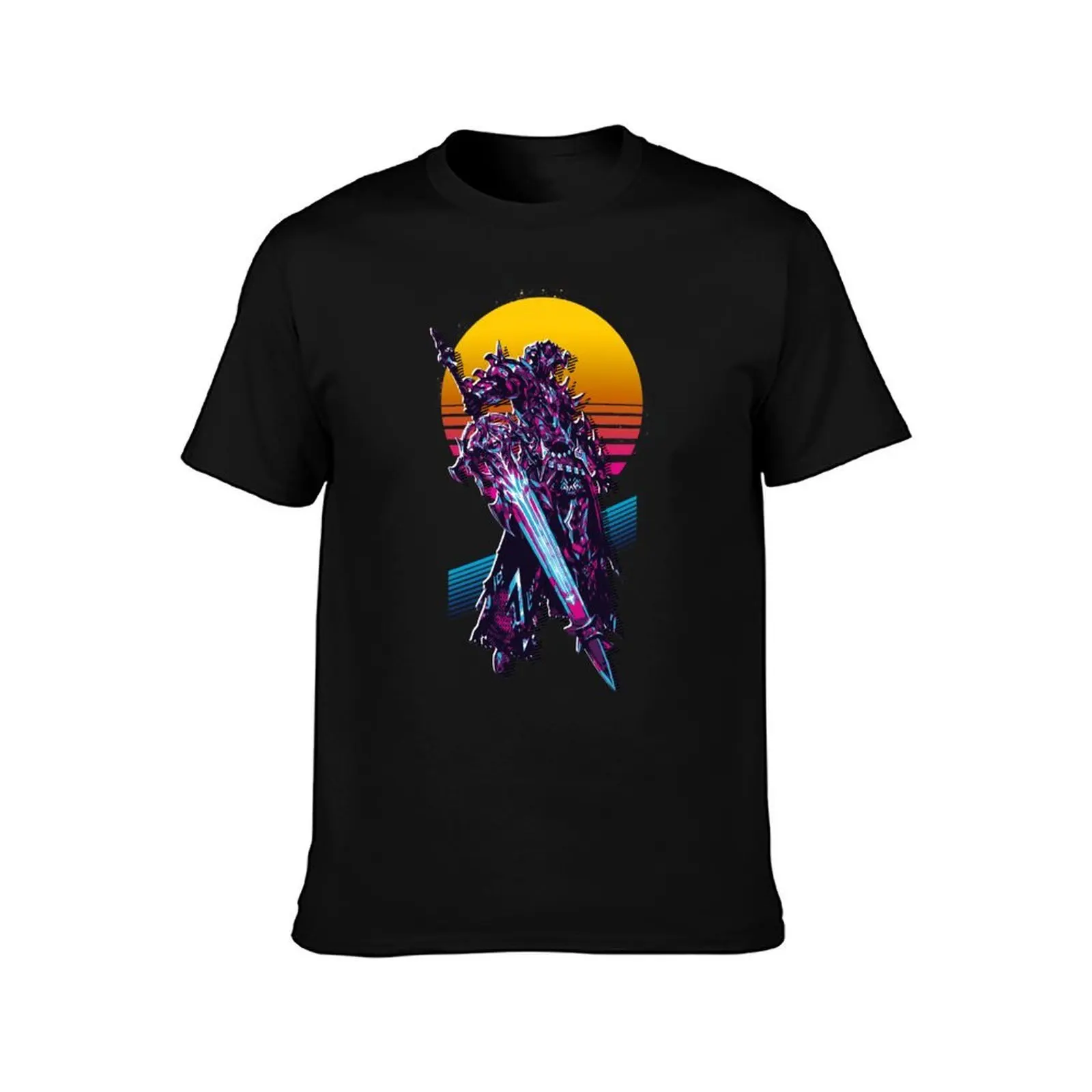 Dark Knight - FFXIV *80s retro* T-Shirt, Summer Casual Cotton Tee, Oversized Streetwear Tops, Vintage Graphic Print, 100% Cotton