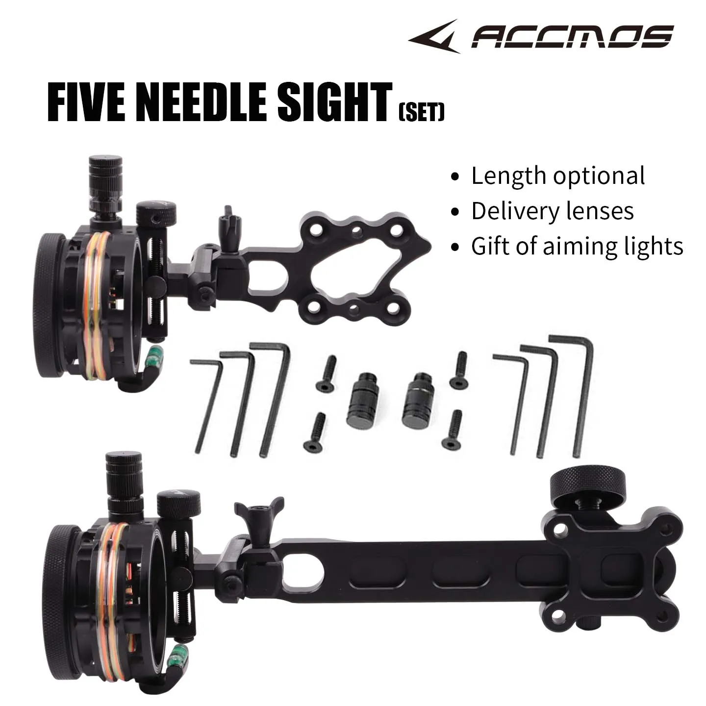 خمسة دبوس القوس البصر مجمع القوس تهدف دبوس اليد اليمنى اليسرى قابل للتعديل الرماية الرماية الصيد الهدف الممارسة #1