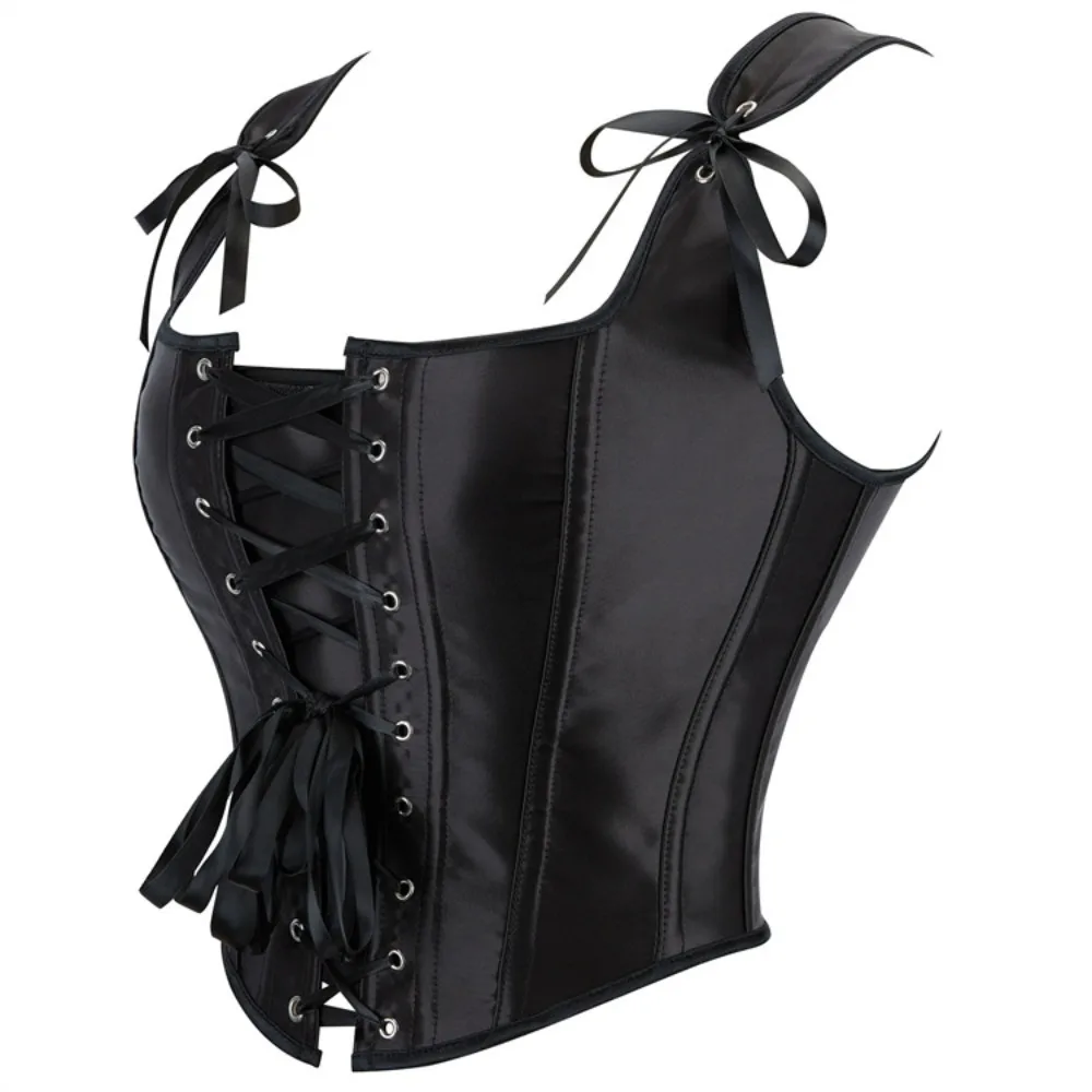 

White Victorian Vintage Jacquard Vest Female Front Lace Up Tank Top Corset Tops Punk Goth Clothing Sexy Corselet Women Shapewear