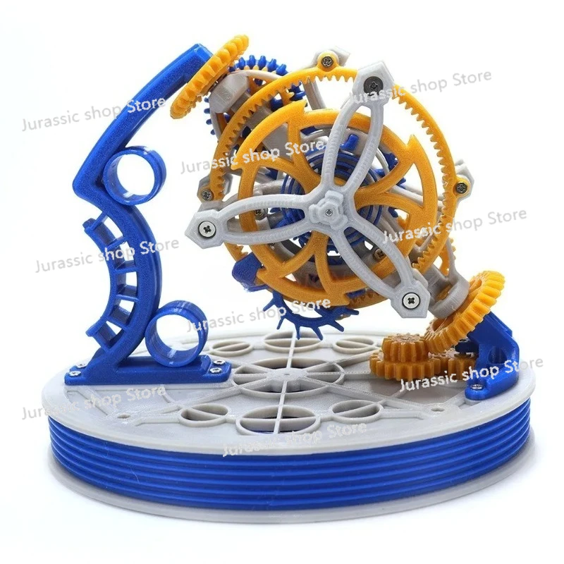 

Dual Axis Tourbillon Model Power 3D Printing Pendulum Clock Mechanical Principle Desktop Pendulum Gear