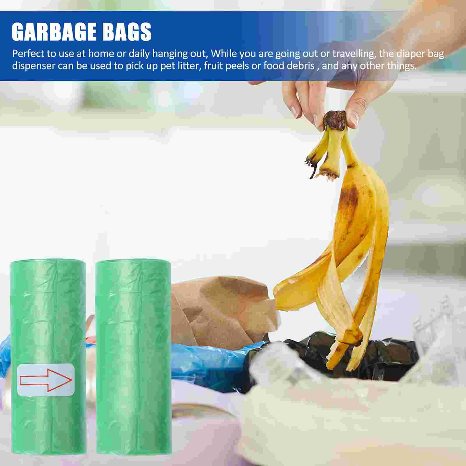 10 Rolls Trash Plastic Bag Garbage Bags Plastic Large Dog Poop Small Refill Diapers Rubbish Baby Storage Bags(Random Color)