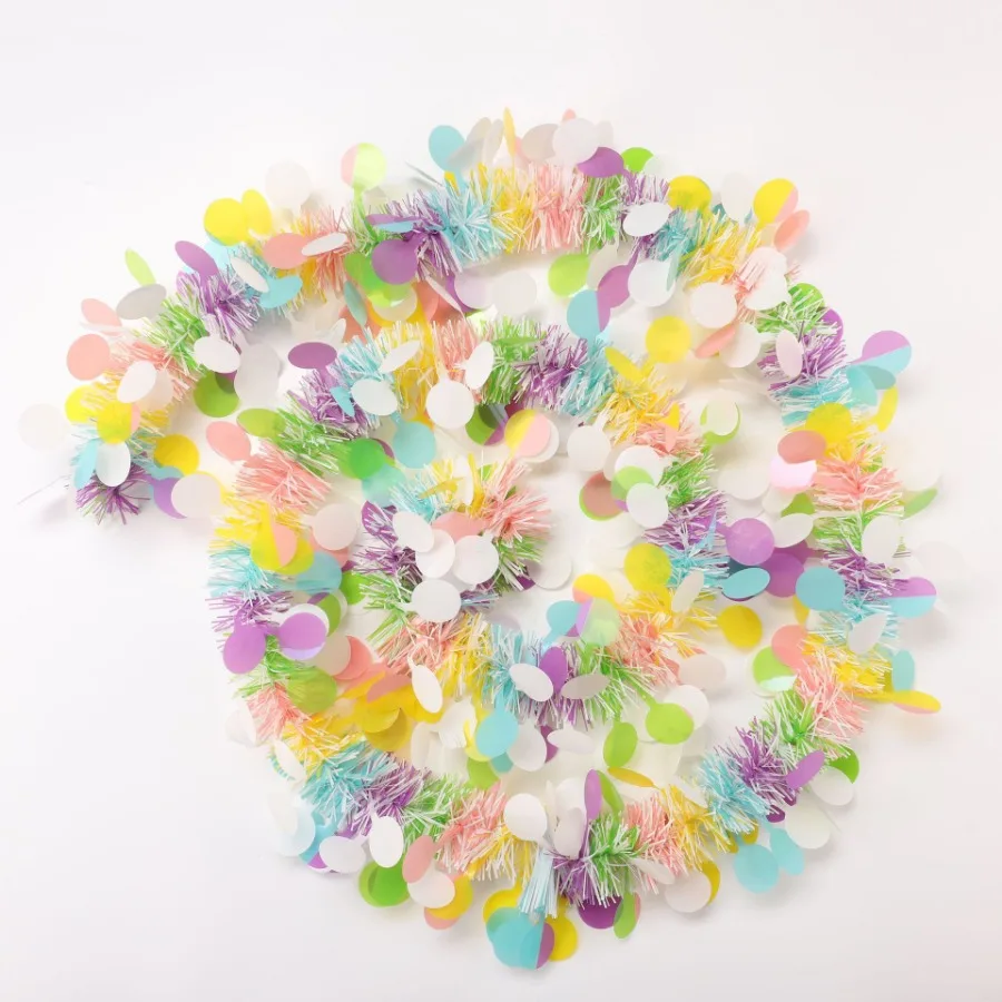 Easter Metallic Glitter Garlands Easter Mixed Color Chunky Garlands Metallic Tinsel Glittering Garland Hanging Decorations