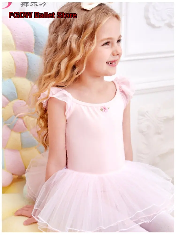 Girls' Summer Short Sleeve Dance Dress Chinese Jumping Skirt Dance Grade Examination Practice Leotard Short Sleeves