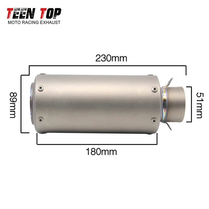 TitaniumAlloy Motorcycle Slip-on Exhaust For KTM 390adv 250adv Exhaust Muffler 51mm 390 250 ADV Escape Moto Middle Connect Pipe