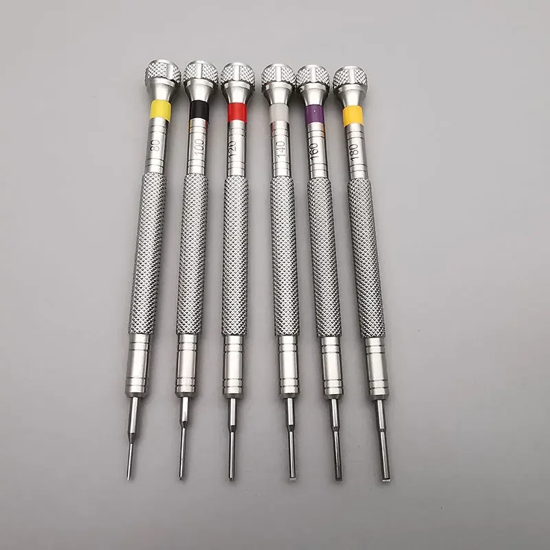 T Shape Blade Steel Handle Screwdrivers for RLX Carti er Watches Band Screws, 0.8mm to 1.8mm, with PVC Tube Packing