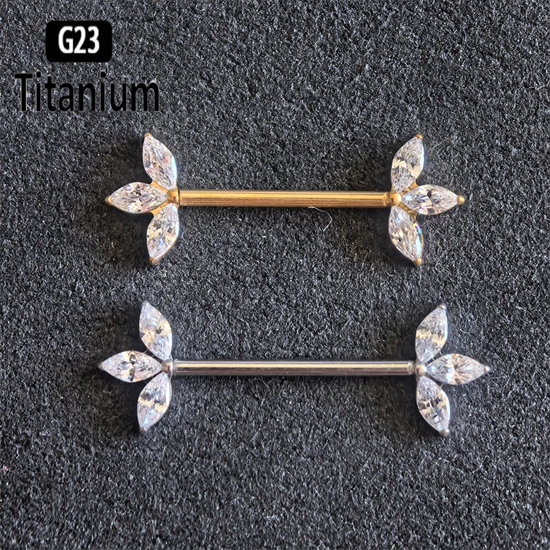 ASTM F136 Titanium Nipple Piercing Jewelry CZ Internally Threaded Nipple Bar Piercing for Breasts Sexy Piercing Mamilo for Women