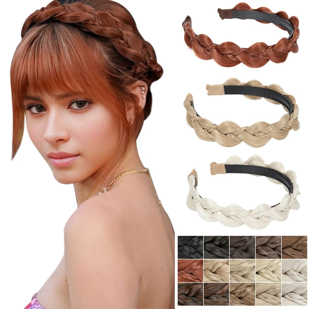 SARLA Synthetic Butterfly Braided Headband Hair Belt Plaited  Hairband Bohemian Style Women Hairstyle Hairpieces