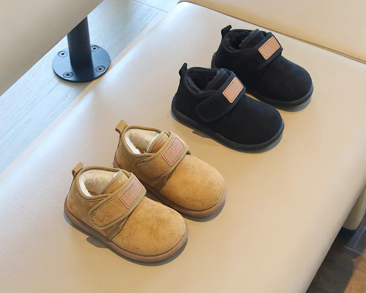 Winter-Fleece-Winterstiefel für Jungen und Mädchen, warm, rutschfest, mit weicher Sohle, Baumwollstiefel, leichte, bequeme Slip-on-Freizeitschuhe für Kinder. – Detail 1