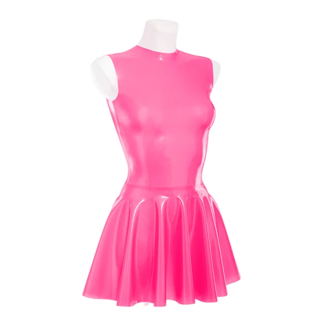 Vrouwen Clear PVC Skater Jurk sexy 