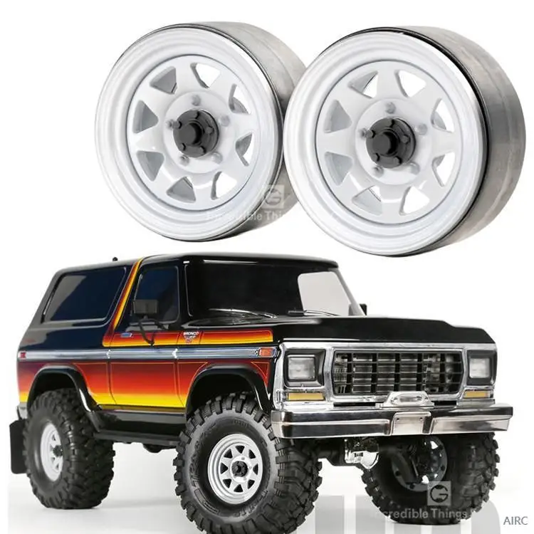 

White Heavy Duty Old Fashioned Metal Rims 1.9'' for 1/10 Scale RC Crawlers like Trx4 Bronco Scx10 Rc4wd At4 Mst Cfx Redcat
