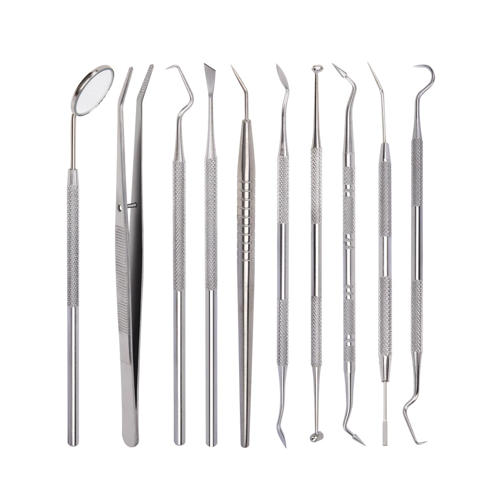 

1 шт. Стоматологический инструмент для гигиены полости рта: скребок для удаления зубного камня, скалер, пинцет для удаления налета, зеркало для осмотра, инструменты для ухода за полостью рта