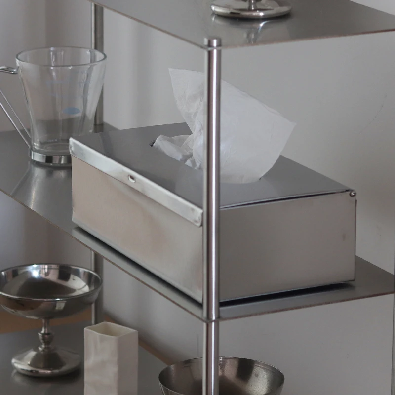 

‌Scandinavian Stainless Steel Tissue Box Nordic Living Room Decor Creative Kitchen Dining Organizer Modern Napkin Holder
