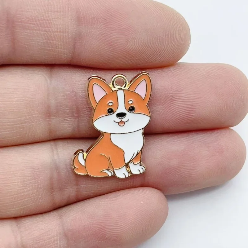 10PCS Enamel Breed Dog  Charms Cartoon Puppy Alloy Pendants DIY Handmade Jewelry Findings For Earring Bracelet Key Chain Making image 4