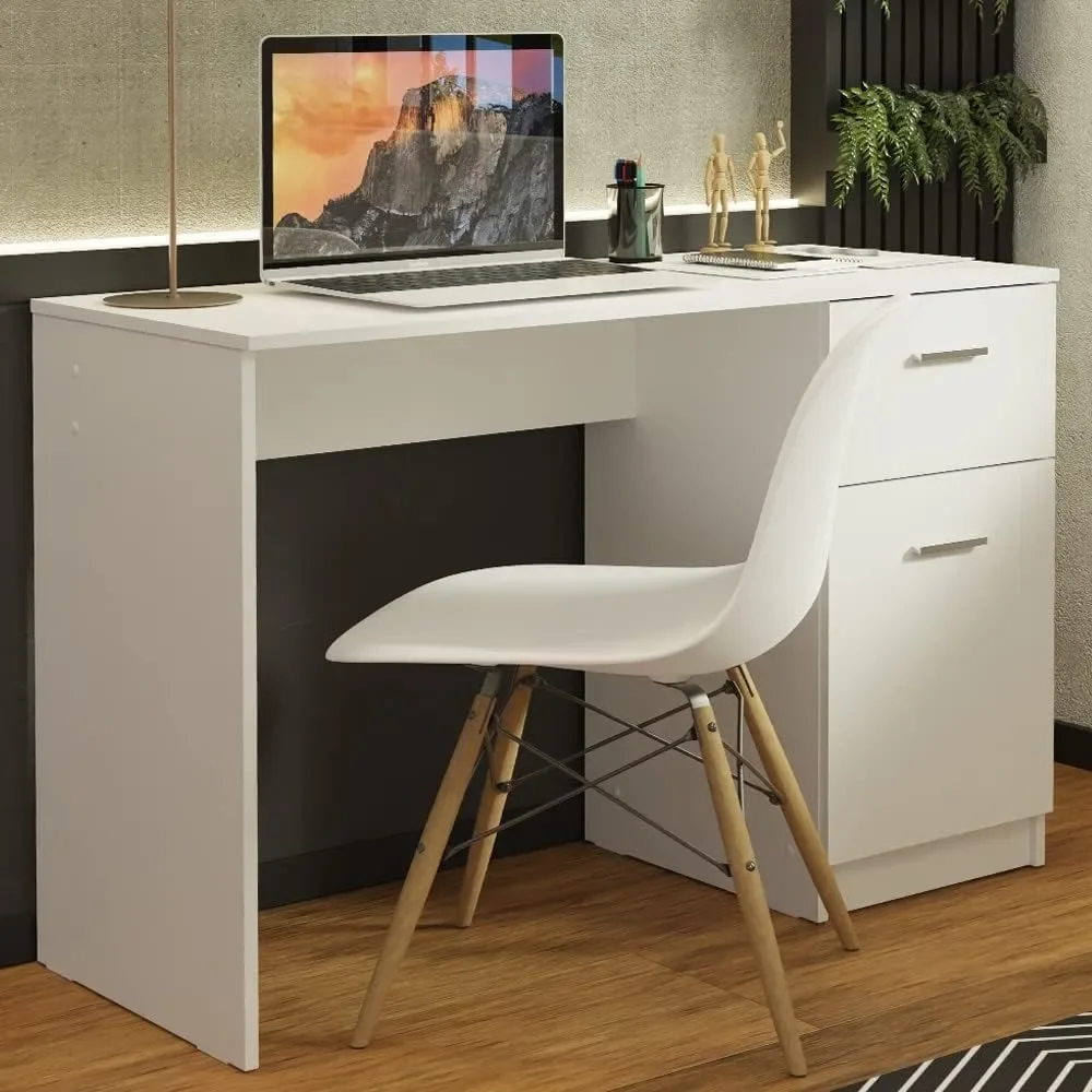 Poste de travail de jeu ergonomique moderne, bureau à domicile, bureau à domicile, bureau d'écriture pour ordinateur portable étudiant, PC avec rangement, MEL, 43 pouces