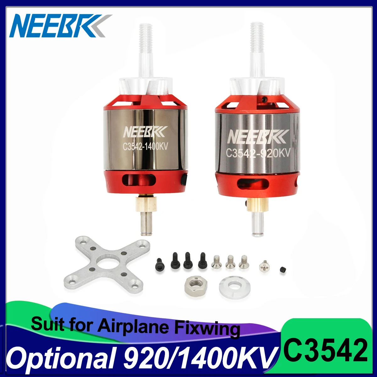 NEEBRC motore Brushless 3542 920KV 1400KV 2-4S 6mm Outrunner per RC FPV ala fissa Glide Drone aereo aereo