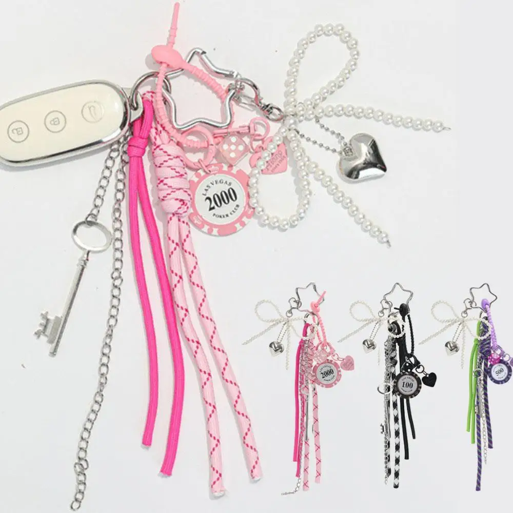 

1 шт., подвесное украшение для сумки, брелок для сумки, подвеска, сделай сам, плетение веревки, бант в форме сердца, плюшевая милая декоративная сумка, очаровательные украшения для телефона