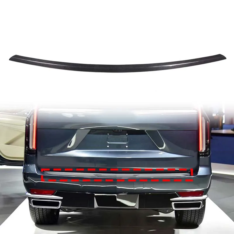 

For Cadillac Escalade 2021-2023 Car Rear Bumper Tail Label Decorative Strip True Carbon Fiber Automotive Modification Parts